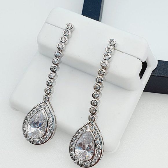 "925 Sterling Silver Cubic Zircon Earrings, UU1P7A7023 - Picture 6 of 11